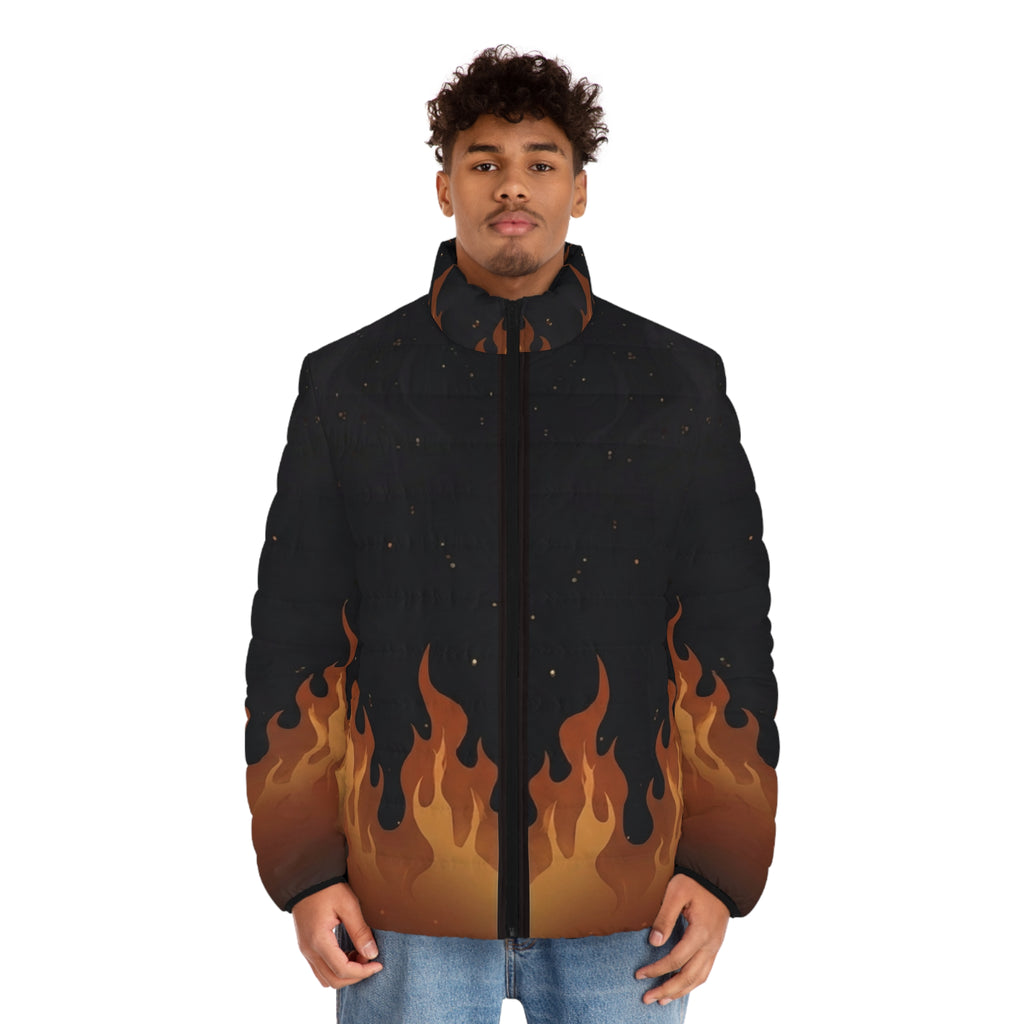 Men's Phoenix Flame Puffer Jacket (AOP)