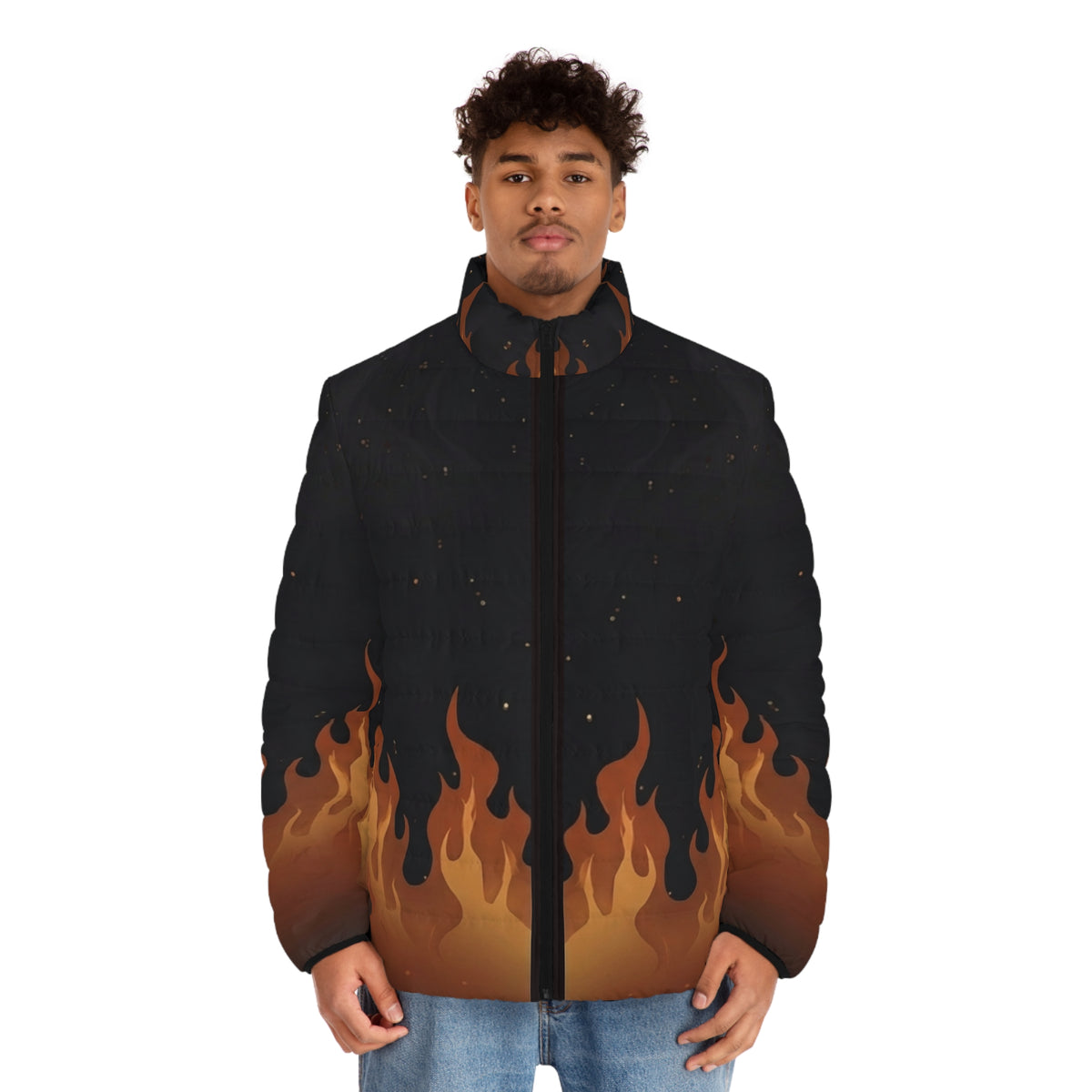 Men's Phoenix Flame Puffer Jacket (AOP)