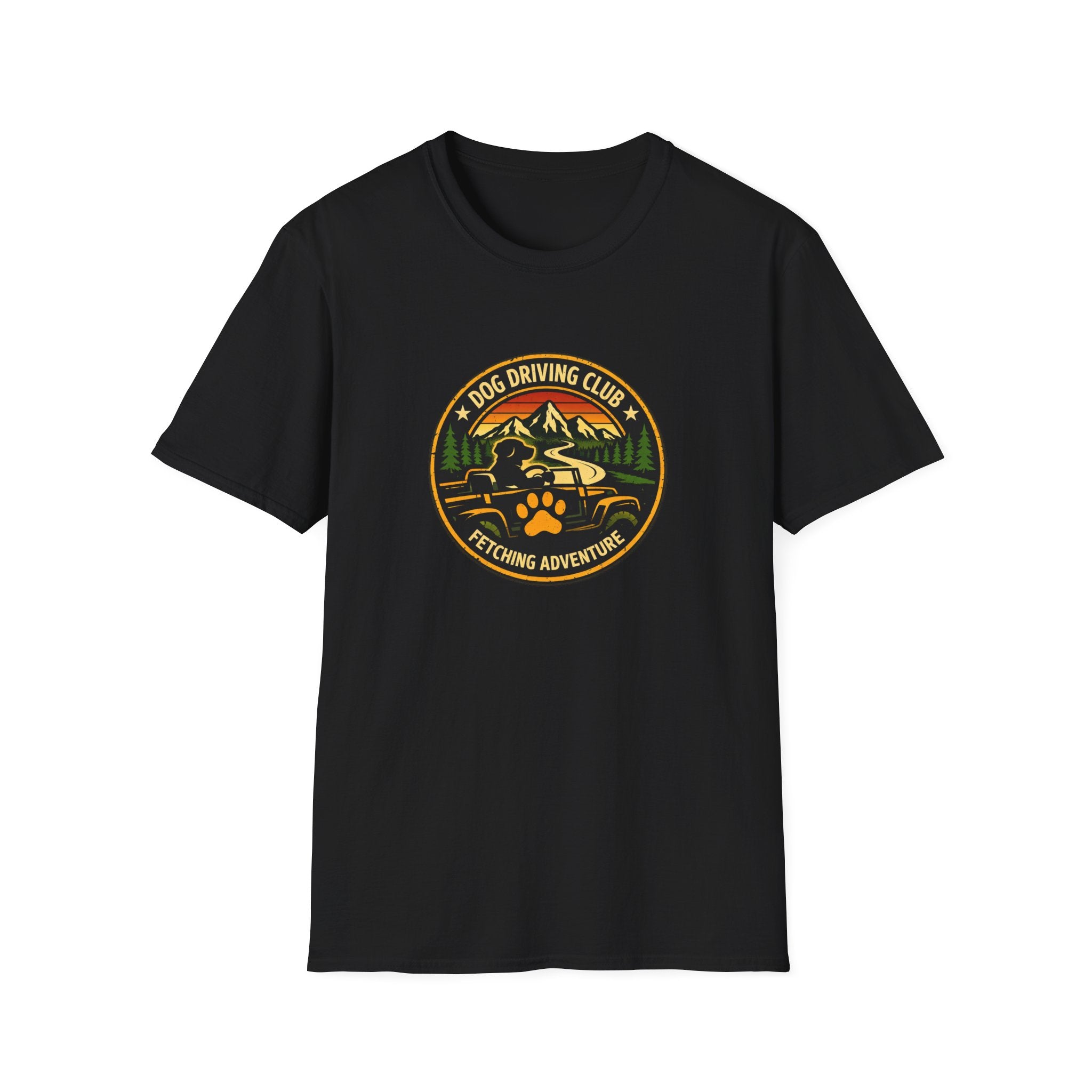 Official Dog Driving Club T‑Shirt — Pawprint Adventure Graphic Tee