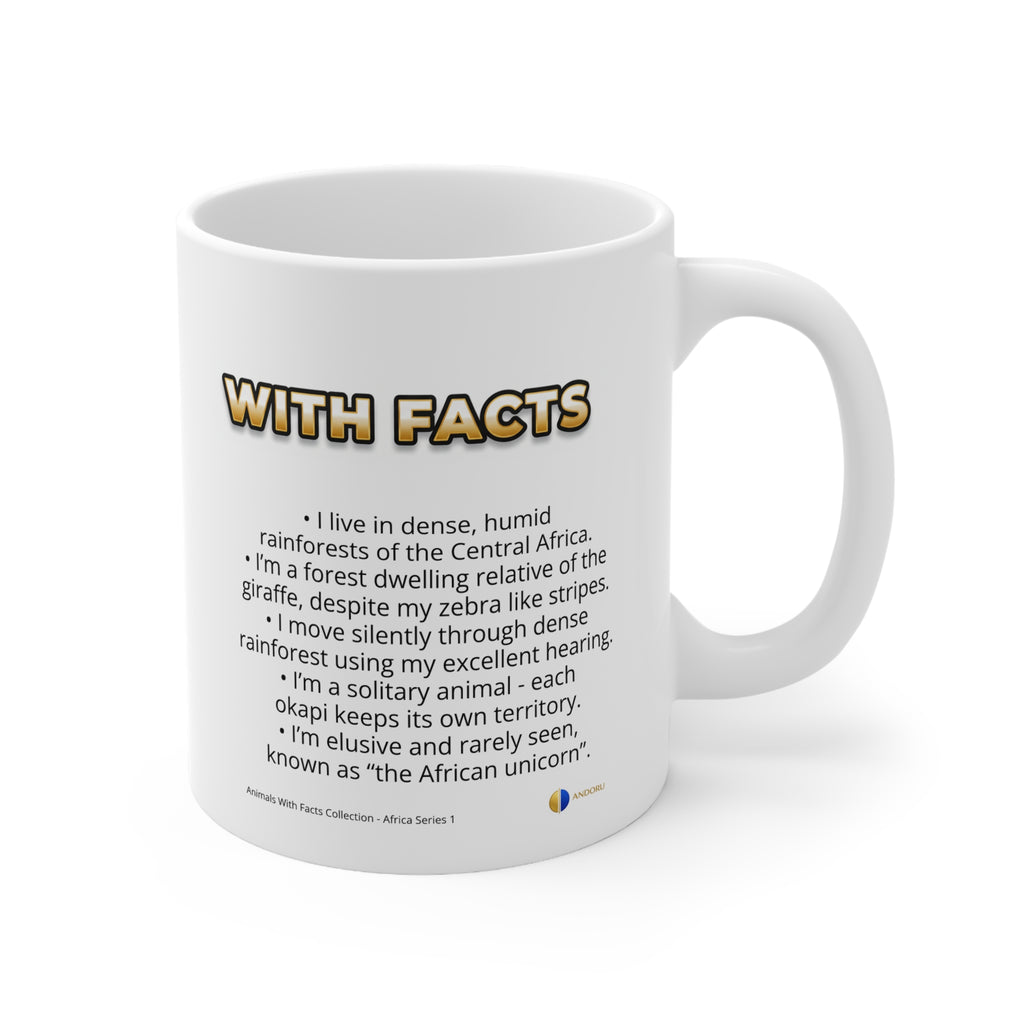 Okapi Coffee Mug – 11oz Ceramic Mug for Animals With Facts Series 1 Gifts