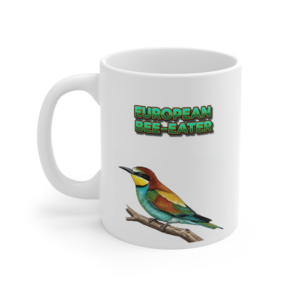 European Bee-eater Coffee Mug – 11oz Ceramic Mug for Animals With Facts Series 3 Gifts