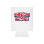 Can Cooler — "American & Awesome" Patriotic Beer Can Koozie