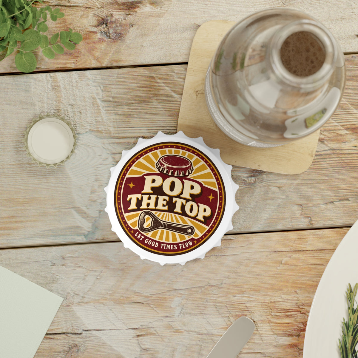 Pop The Top Bottle Opener