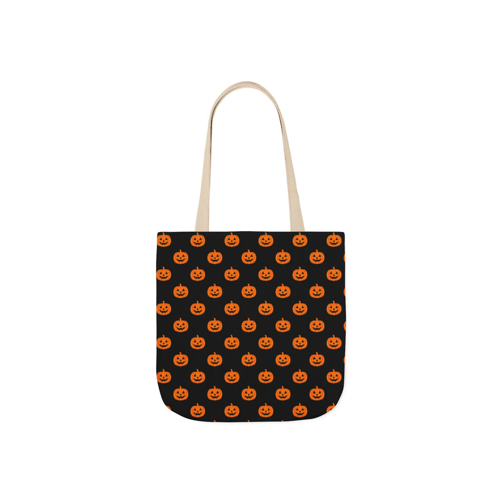 Halloween Pumpkin Black Pattern Canvas Tote Bag