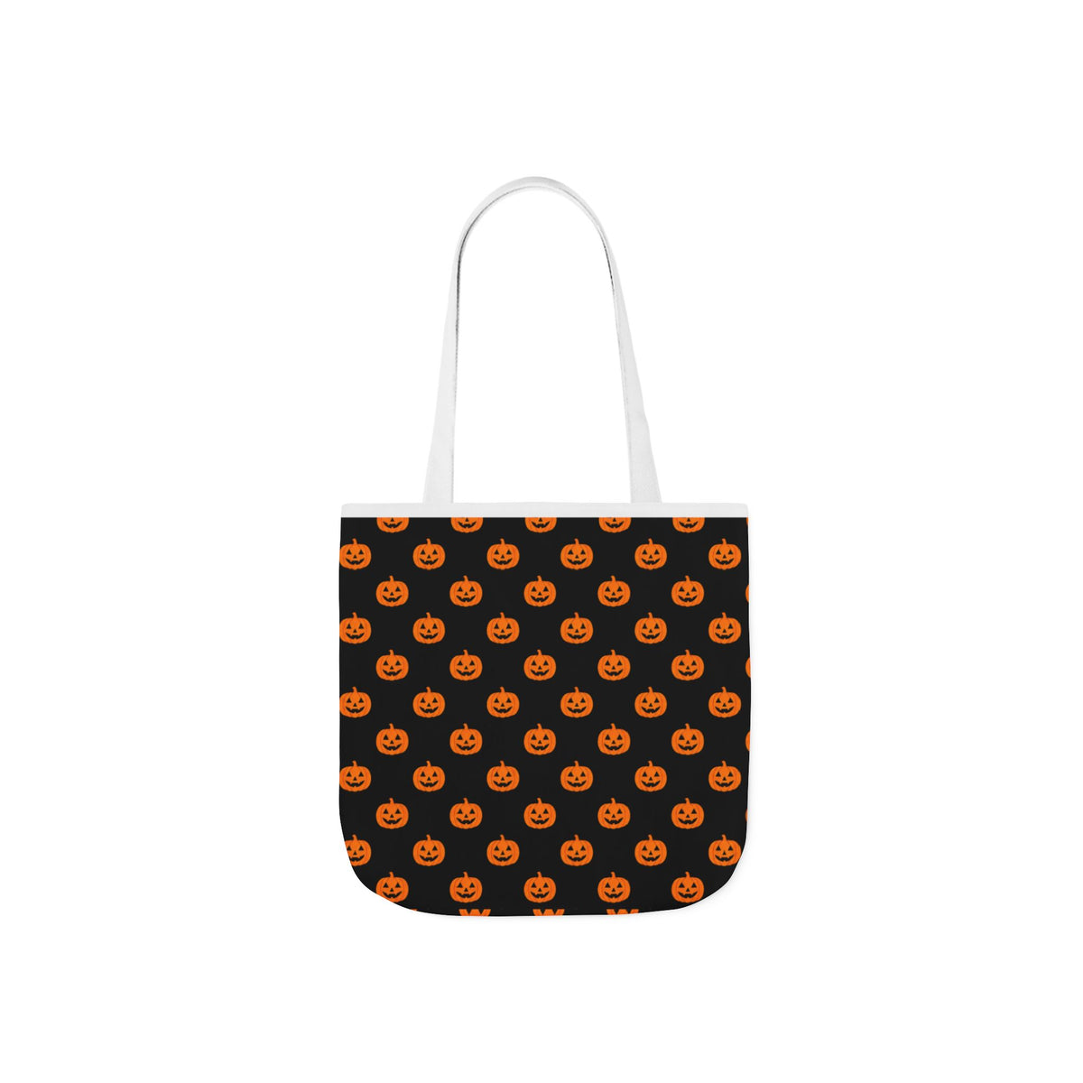 Halloween Pumpkin Black Pattern Canvas Tote Bag
