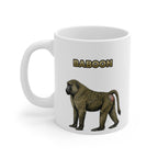 Baboon Coffee Mug – 11oz Ceramic Mug for Animals With Facts Series 1 Gifts