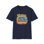 60s Music T-Shirt — Retro Peace & Love Vintage Radio Design