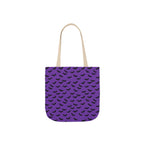 Halloween Purple Black Bat Pattern Canvas Tote Bag