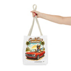 Cool Dog Cruising Tote Bag — Retro Convertible Beach Dog Beach Tote