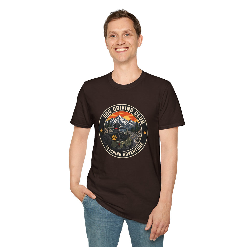 Official Dog Driving Club T‑Shirt — Pawprint Adventure Graphic Tee