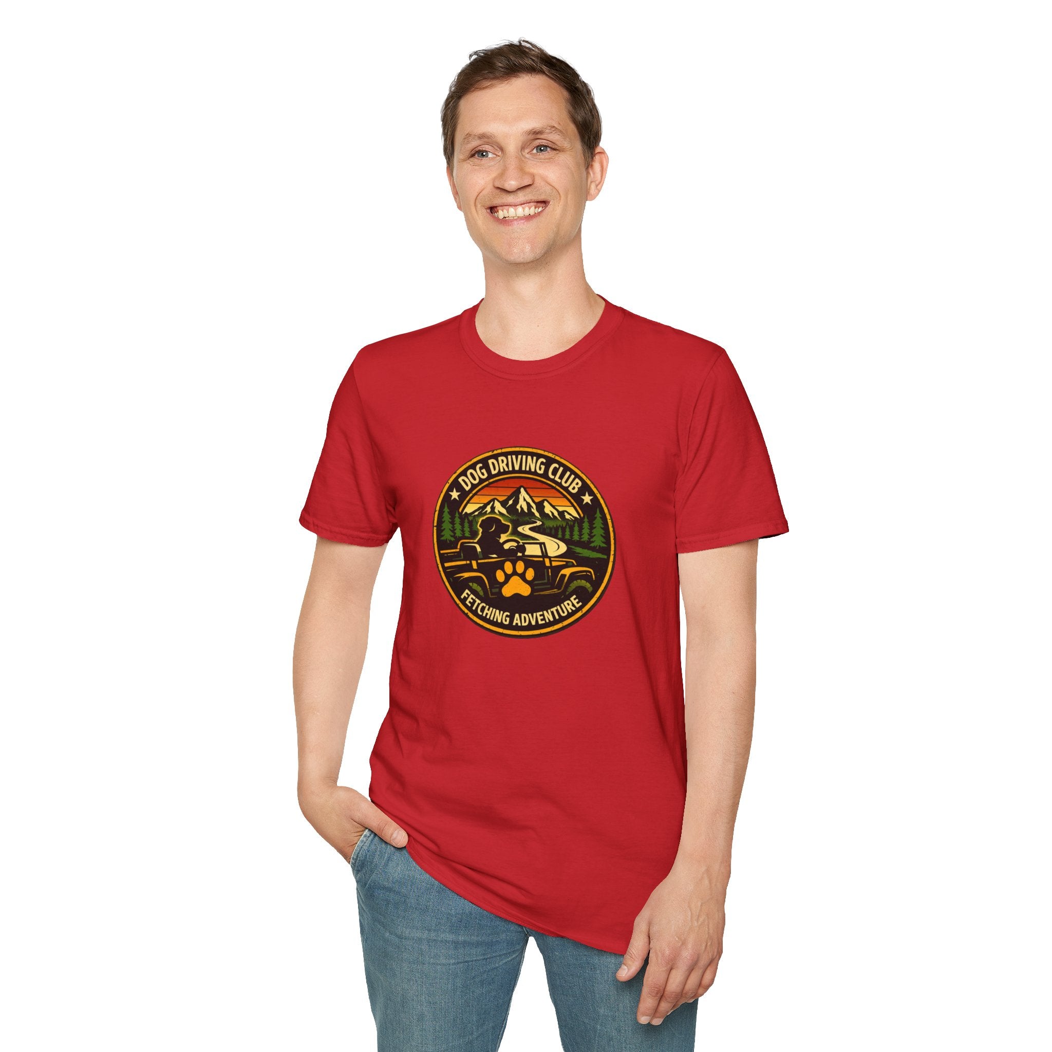 Official Dog Driving Club T‑Shirt — Pawprint Adventure Graphic Tee