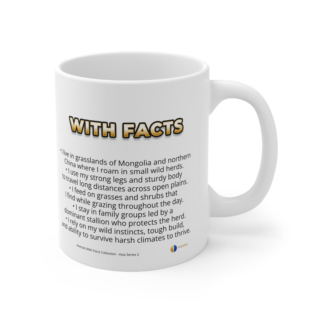 Przewalski’s Horse Coffee Mug – 11oz Ceramic Mug for Animals With Facts Series 2 Gifts