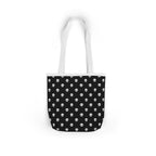 Halloween White Skulls Black Pattern Canvas Tote Bag