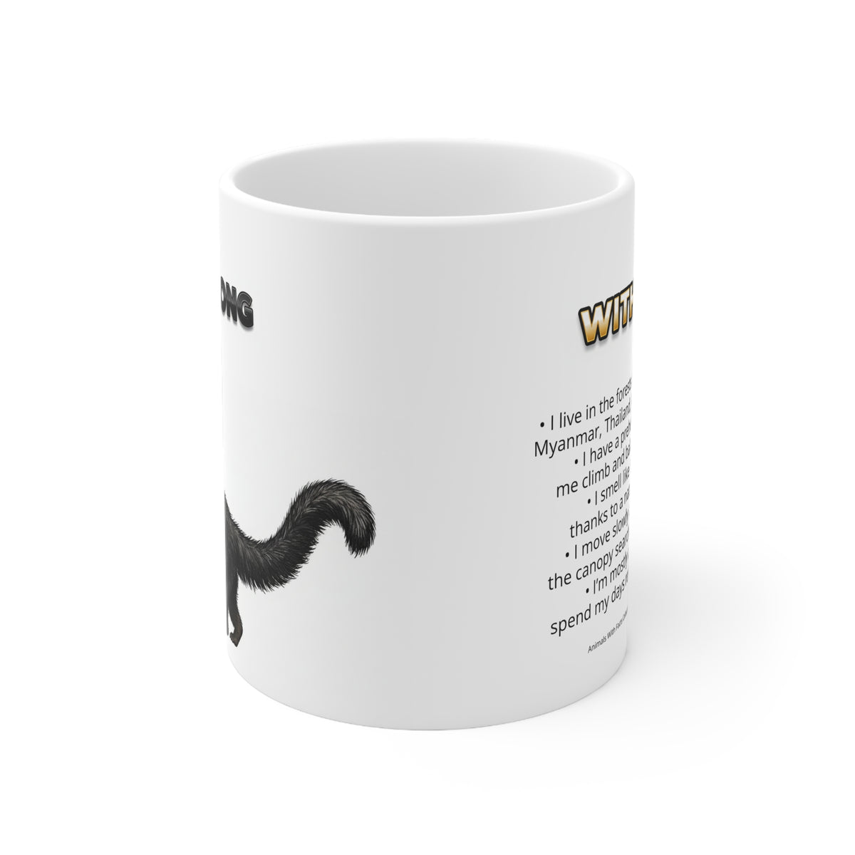 Binturong Coffee Mug – 11oz Ceramic Mug for Animals With Facts Series 2 Gifts