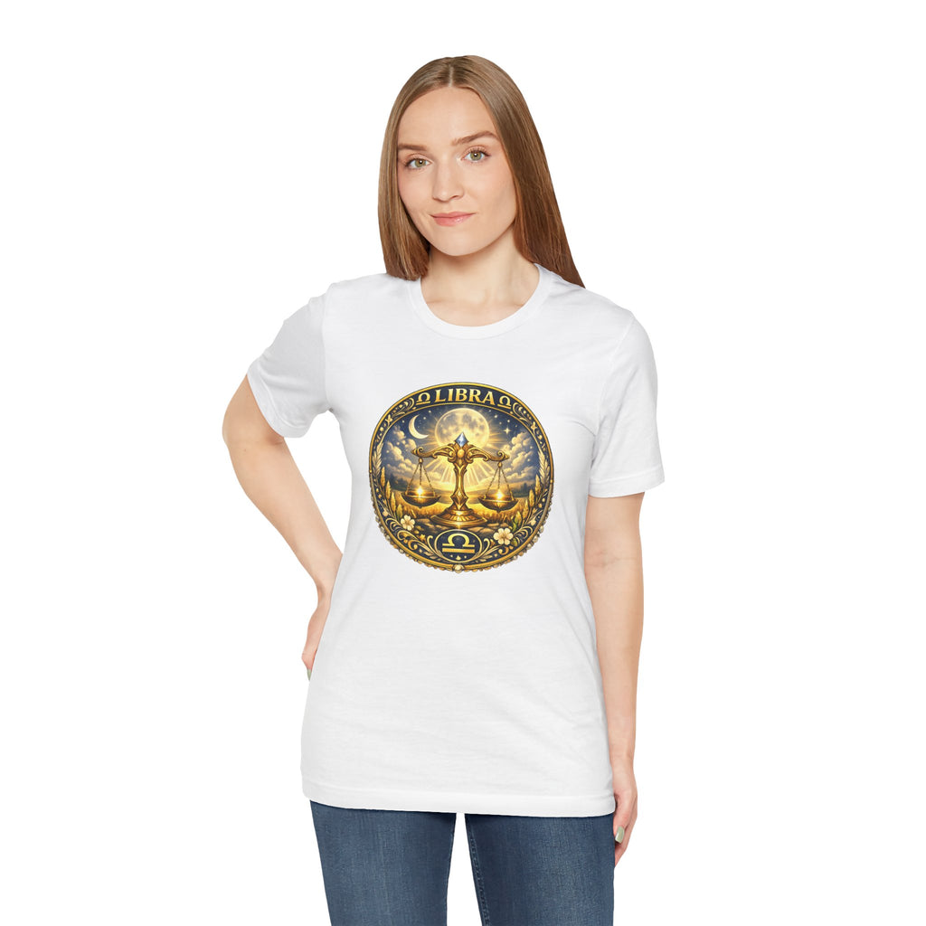 Libra Zodiac Tee — Golden Scales Zodiac T-Shirt
