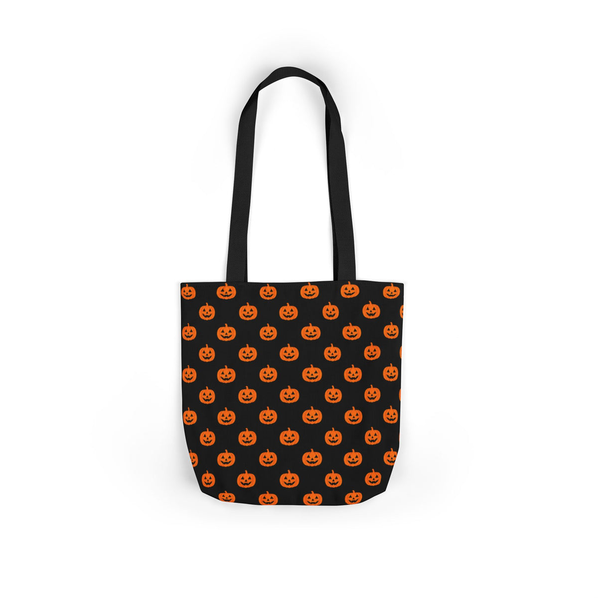 Halloween Pumpkin Black Pattern Canvas Tote Bag