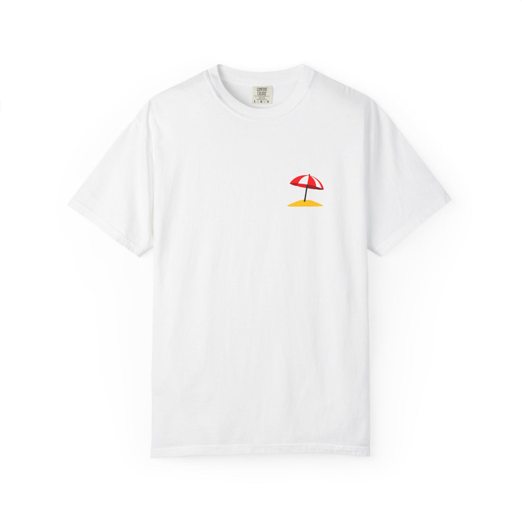 Beach Umbrella Pocket T-Shirt — Minimal Summer Graphic Tee