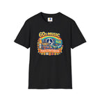 60s Music T-Shirt — Retro Peace & Love Vintage Radio Design