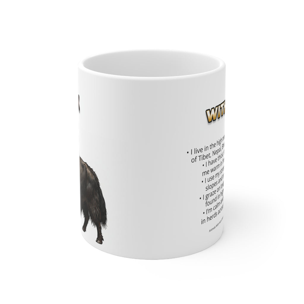 Yak Coffee Mug – 11oz Ceramic Mug for Animals With Facts Series 2 Gifts