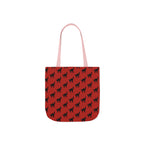 Halloween Spooky Black Cat Red Pattern Canvas Tote Bag