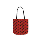 Halloween Spooky Black Cat Red Pattern Canvas Tote Bag
