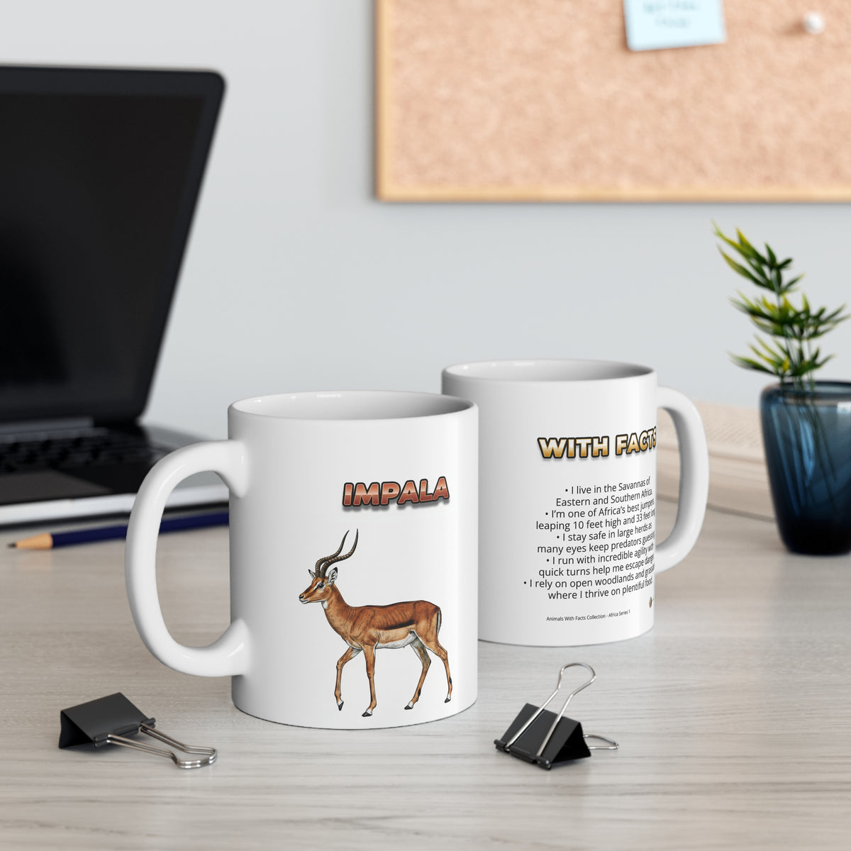 Impala Coffee Mug – 11oz Ceramic Mug for Animals With Facts Series 1 Gifts