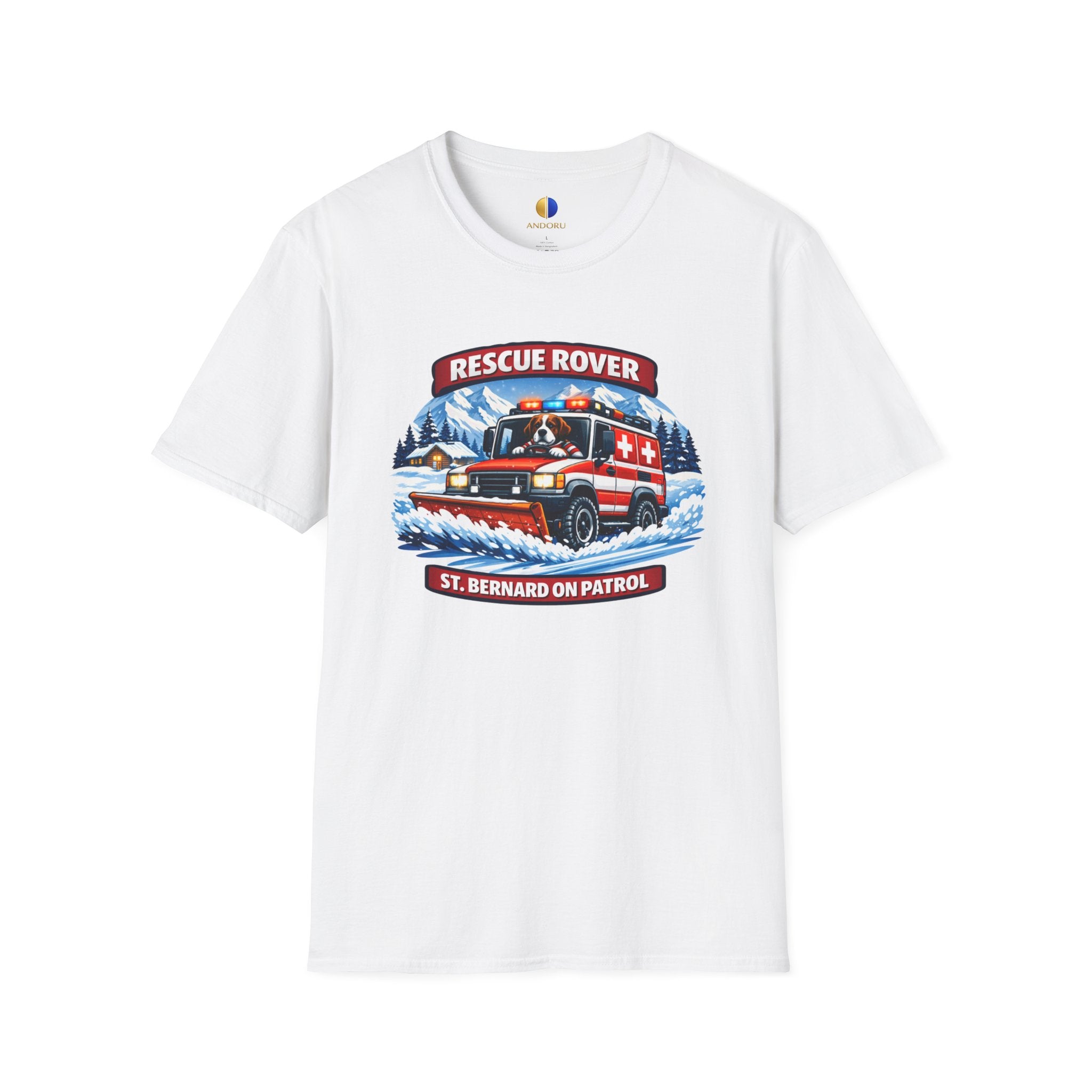 Rescue Rover T-Shirt — St. Bernard Mountain Rescue Truck Design