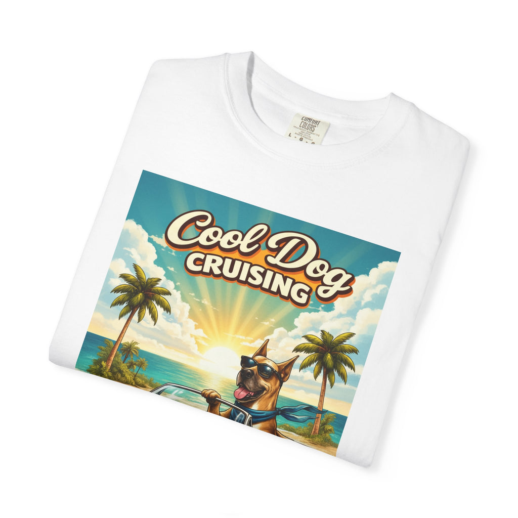Cool Dog Cruising T-Shirt — Vintage Retro Beach Car Design Limited Edition