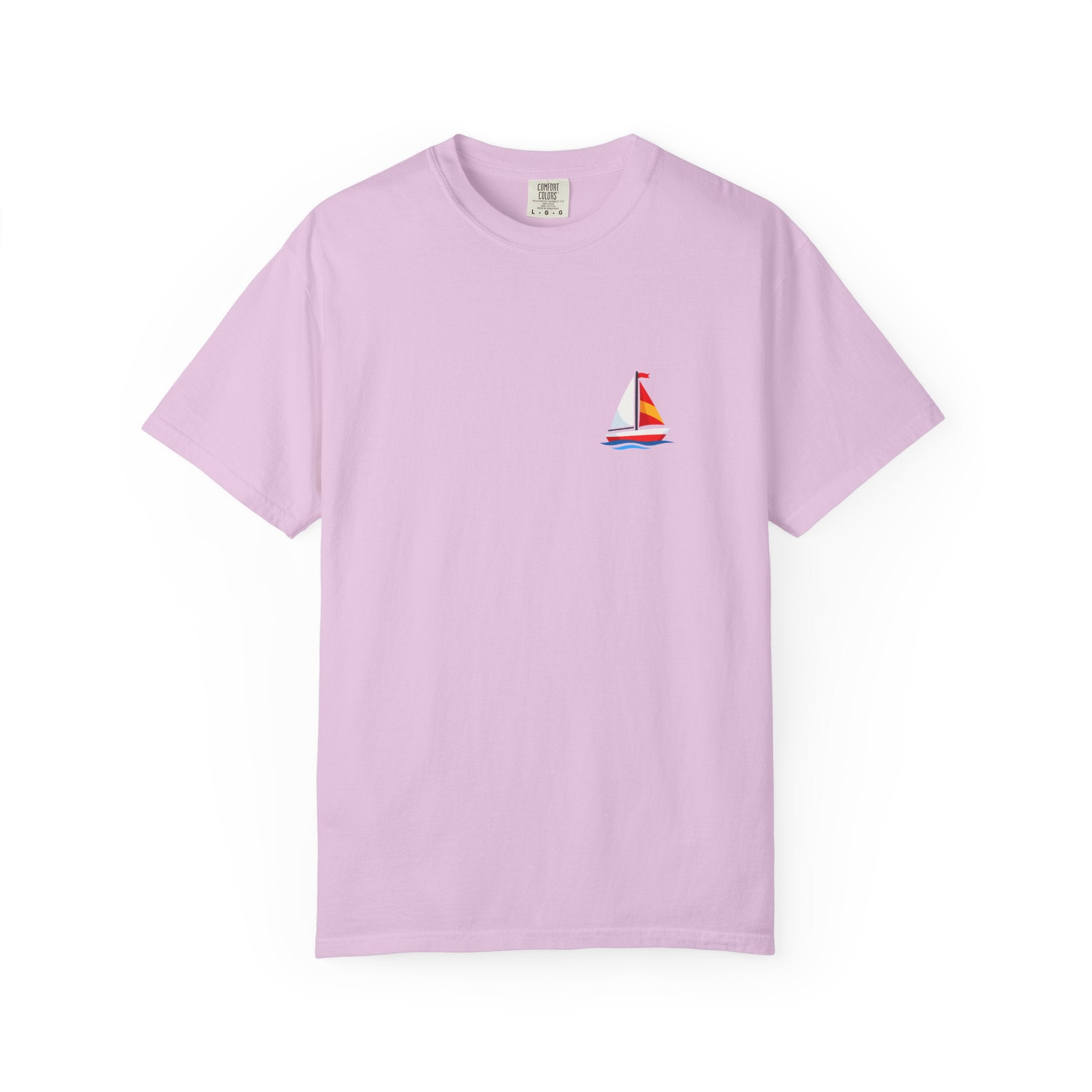 Sailboat Pocket T-Shirt — Colorful Minimal Nautical Tee