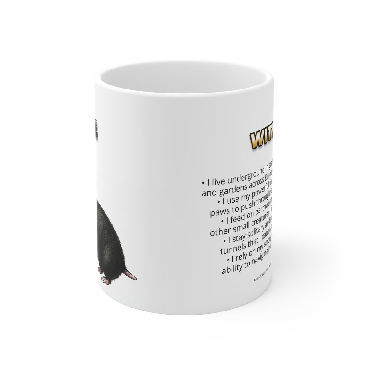 Mole Coffee Mug – 11oz Ceramic Mug for Animals With Facts Series 3 Gifts