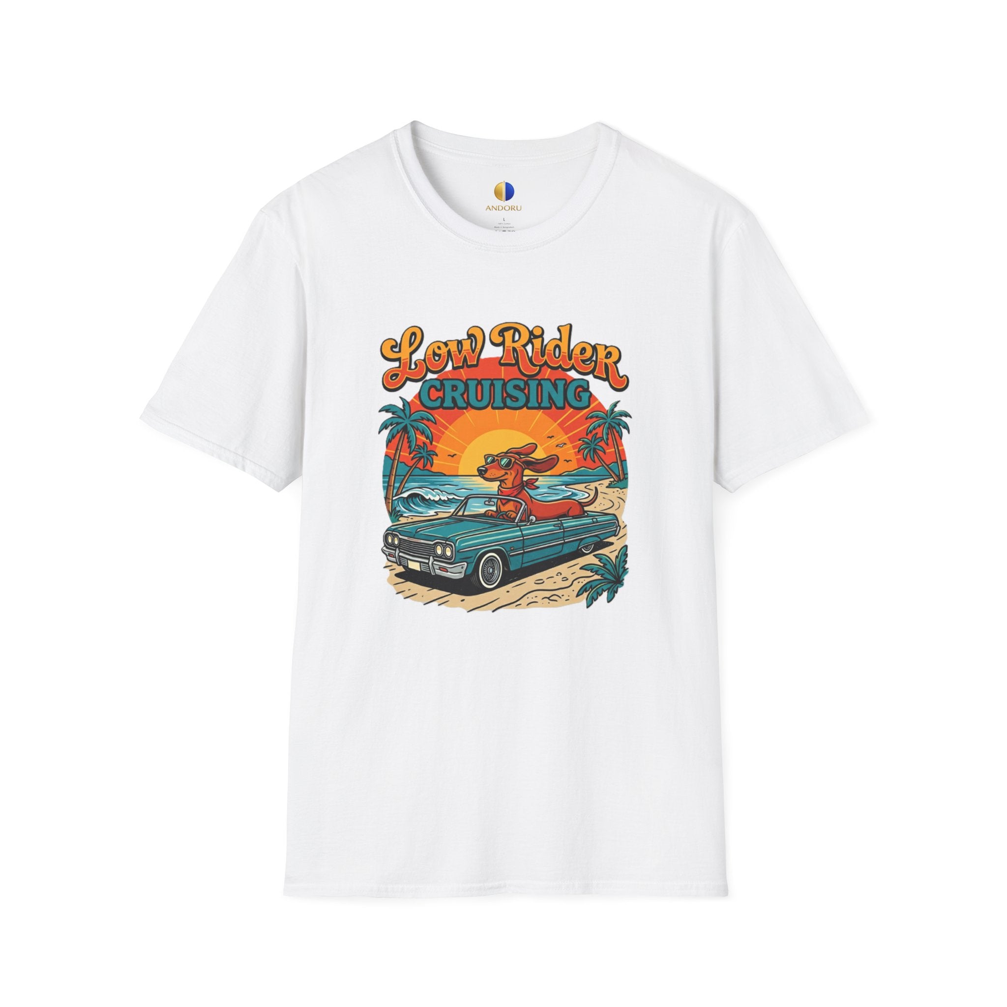 Low Rider Cruising T-Shirt — Retro Beach Car Sunset Tee