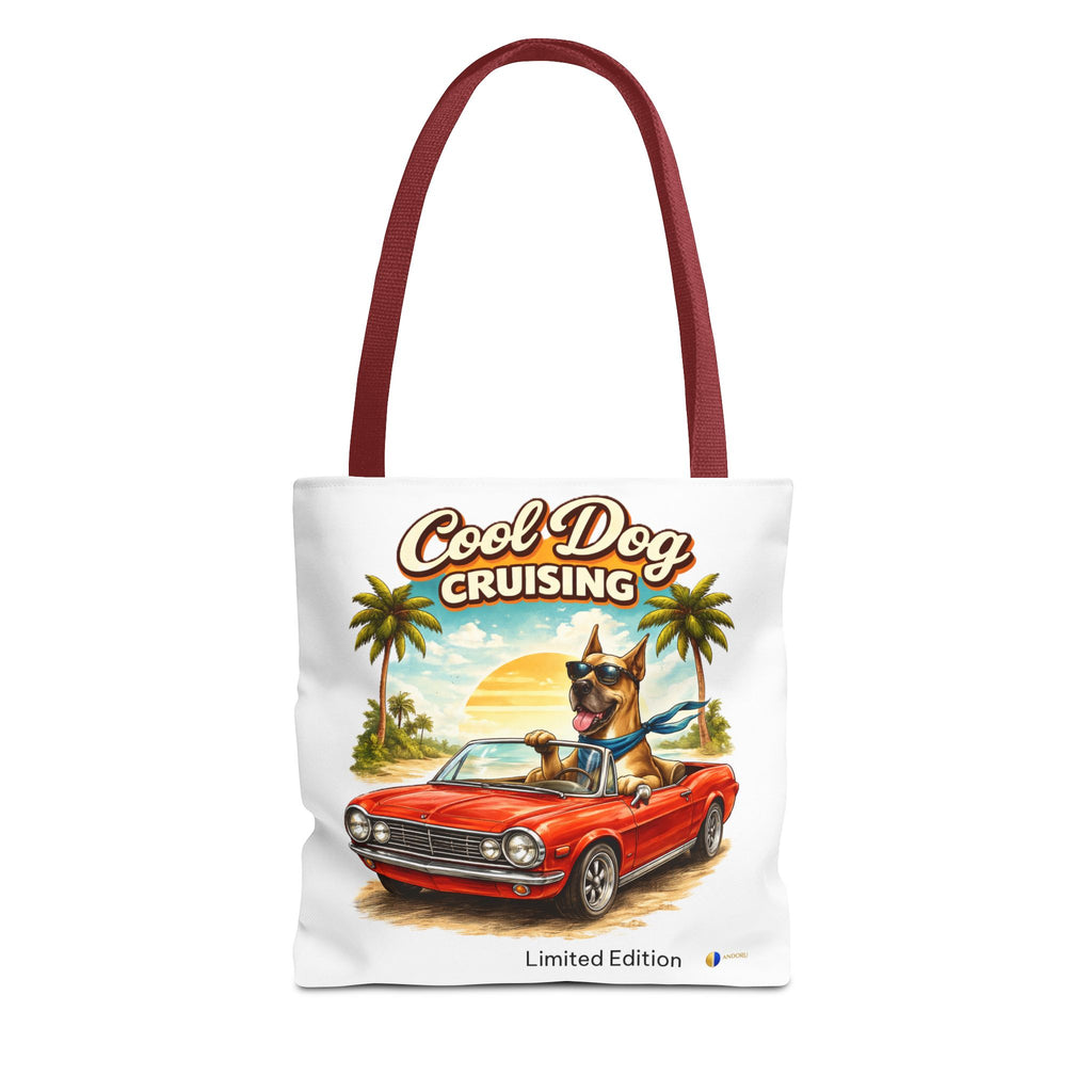 Cool Dog Cruising Tote Bag — Retro Convertible Beach Dog Beach Tote