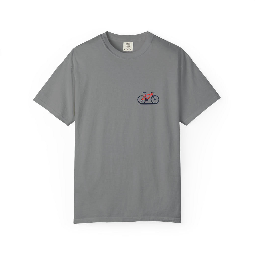 Minimal Pink Bicycle Chest Print T-Shirt — Casual Cycling Graphic Tee