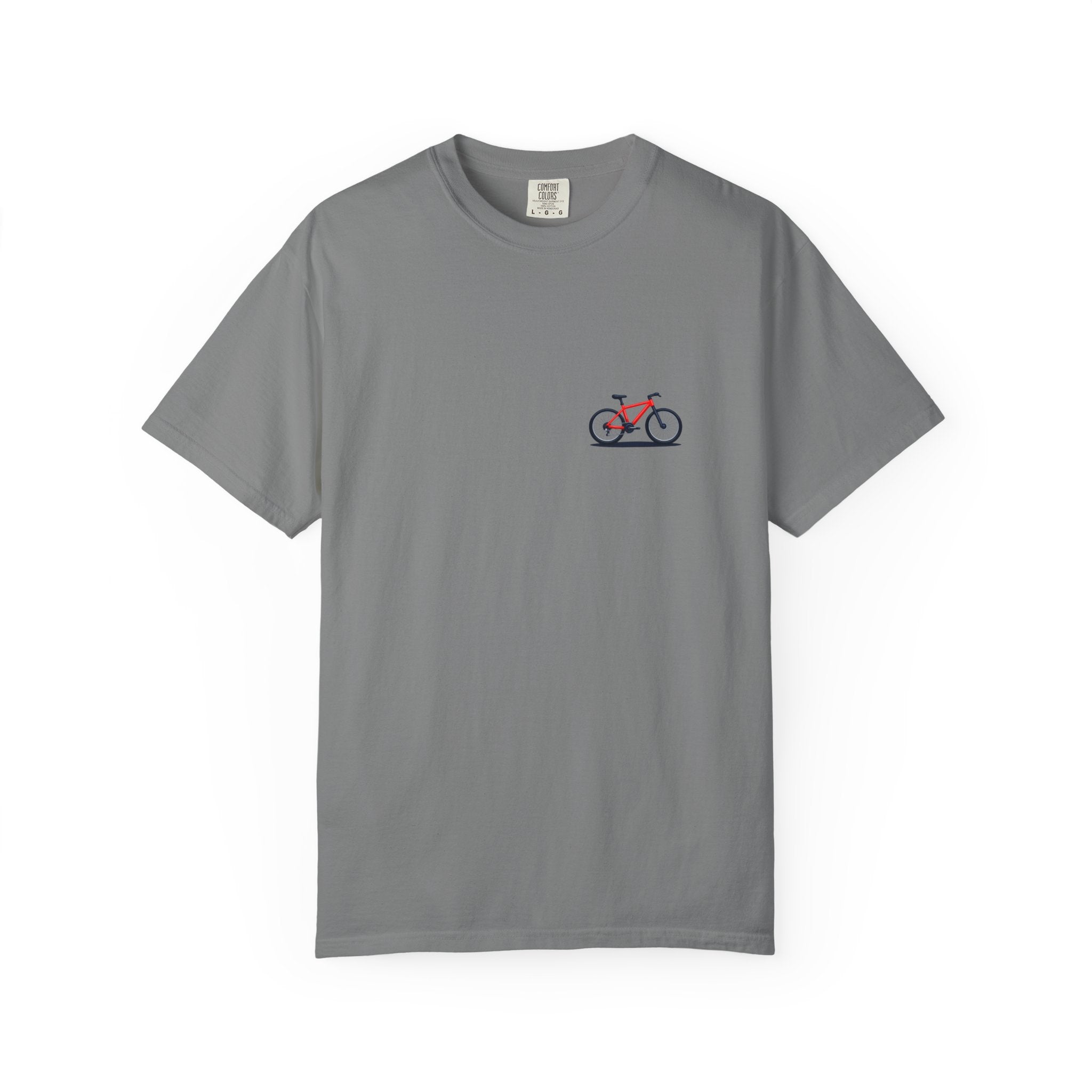 Minimal Pink Bicycle Chest Print T-Shirt — Casual Cycling Graphic Tee