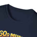 60s Music T-Shirt — Retro Peace & Love Vintage Radio Design
