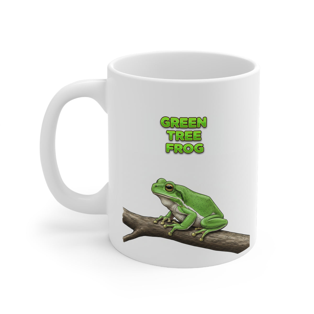 Green Tree Frog Coffee Mug – 11oz Ceramic Mug for Animals With Facts Series 3 Gifts