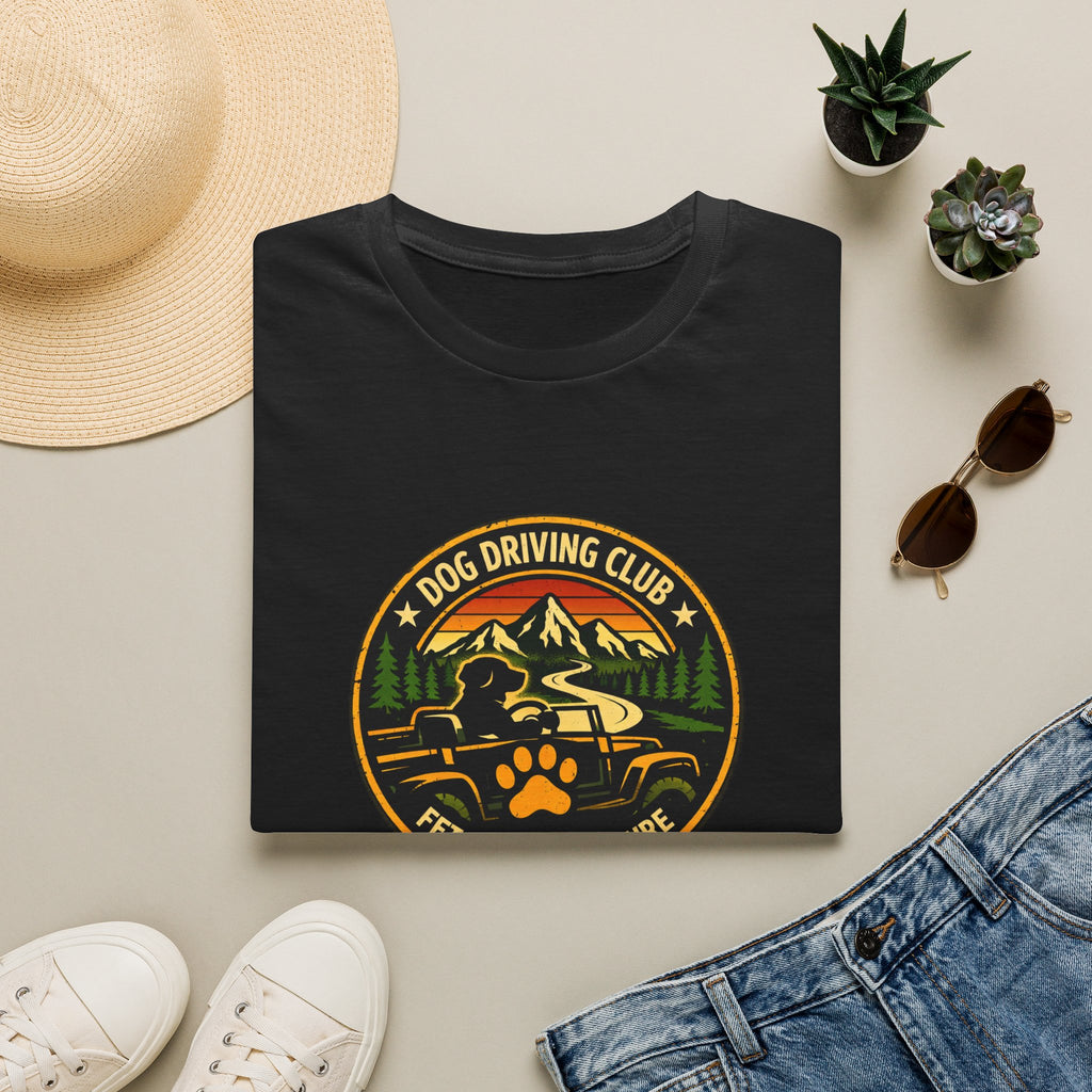 Official Dog Driving Club T‑Shirt — Pawprint Adventure Graphic Tee