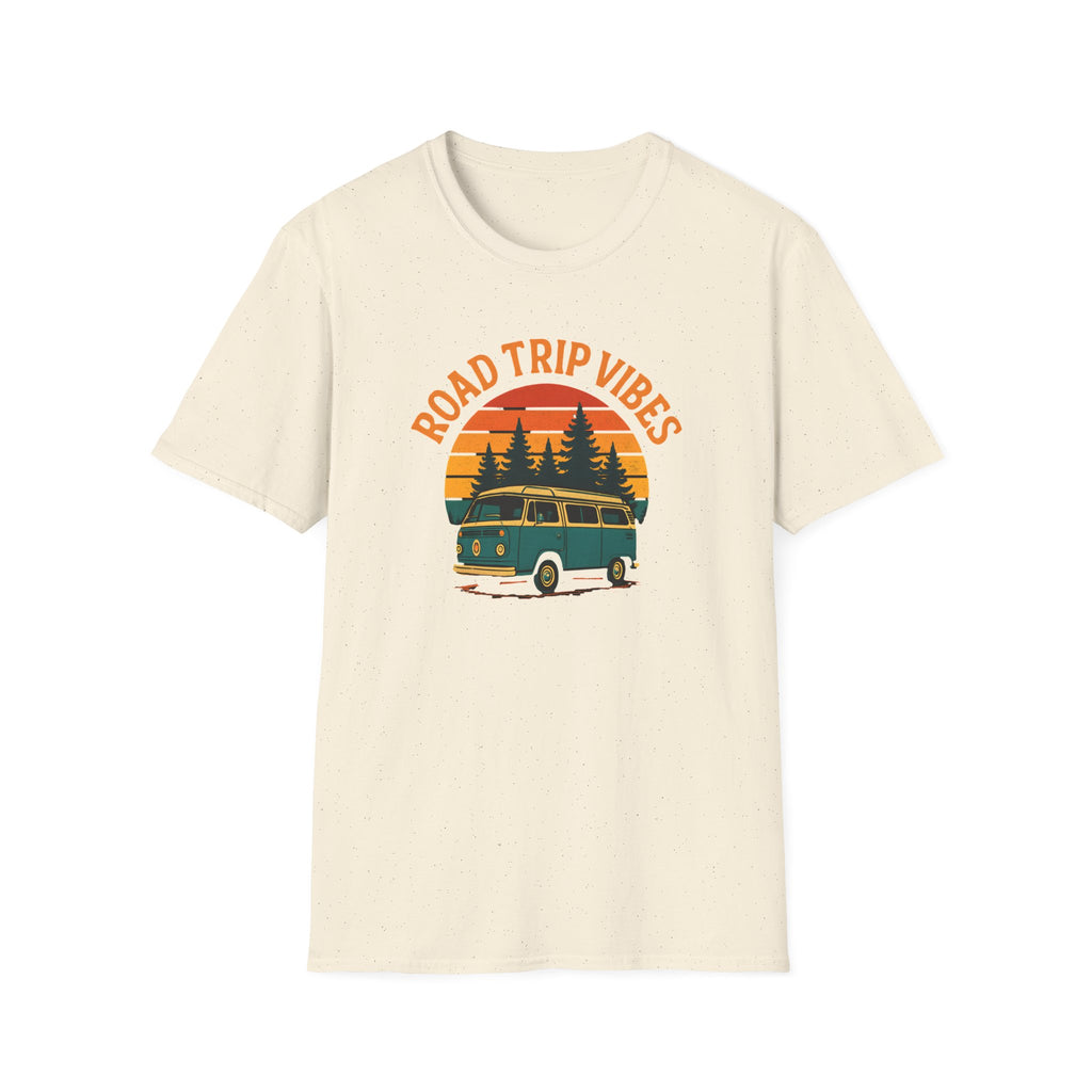 Road Trip Vibes T-Shirt — Retro Van Sunset Graphic