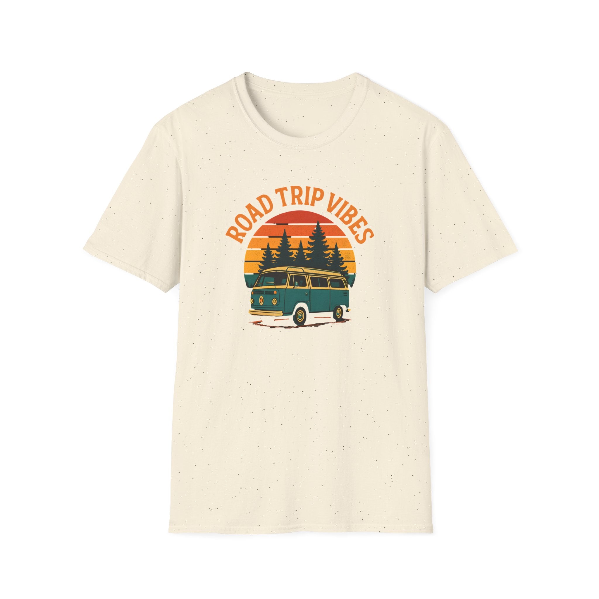 Road Trip Vibes T-Shirt — Retro Van Sunset Graphic