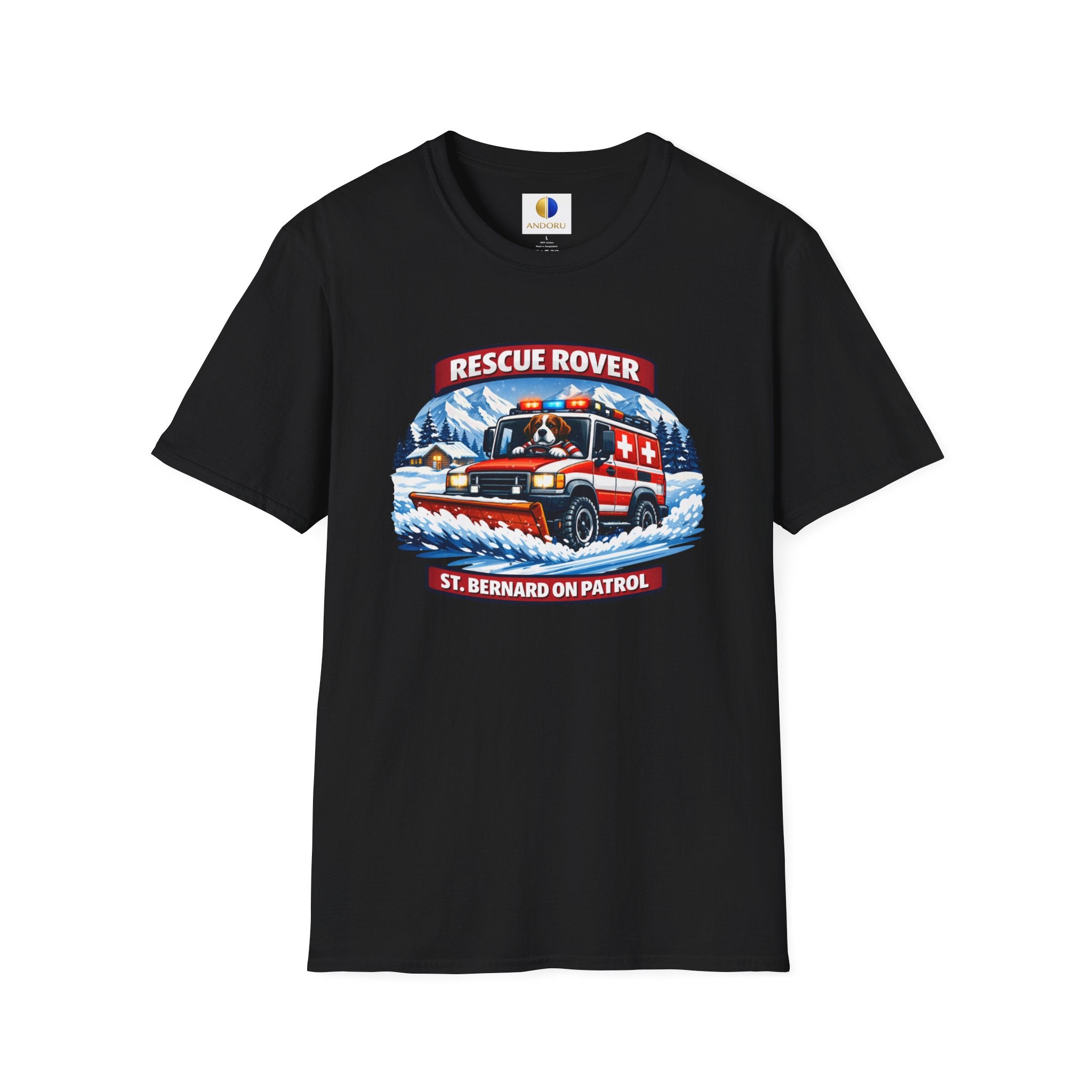 Rescue Rover T-Shirt — St. Bernard Mountain Rescue Truck Design