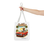 Cool Dog Cruising Tote Bag — Retro Convertible Beach Dog Beach Tote