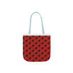 Halloween Spooky Black Cat Red Pattern Canvas Tote Bag