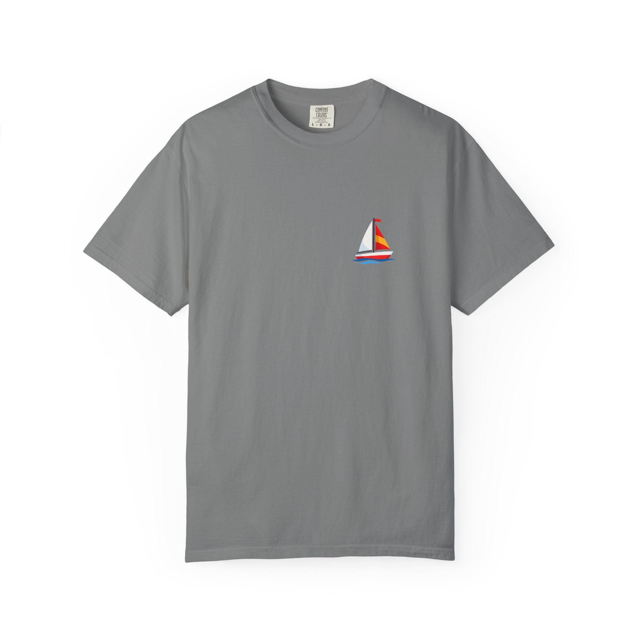 Sailboat Pocket T-Shirt — Colorful Minimal Nautical Tee