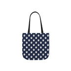 Halloween White Ghost Blue Pattern Canvas Tote Bag