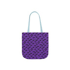 Halloween Purple Black Bat Pattern Canvas Tote Bag