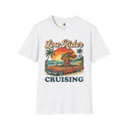 Low Rider Cruise Dog T-Shirt — Retro Palm Sunset Graphic Tee