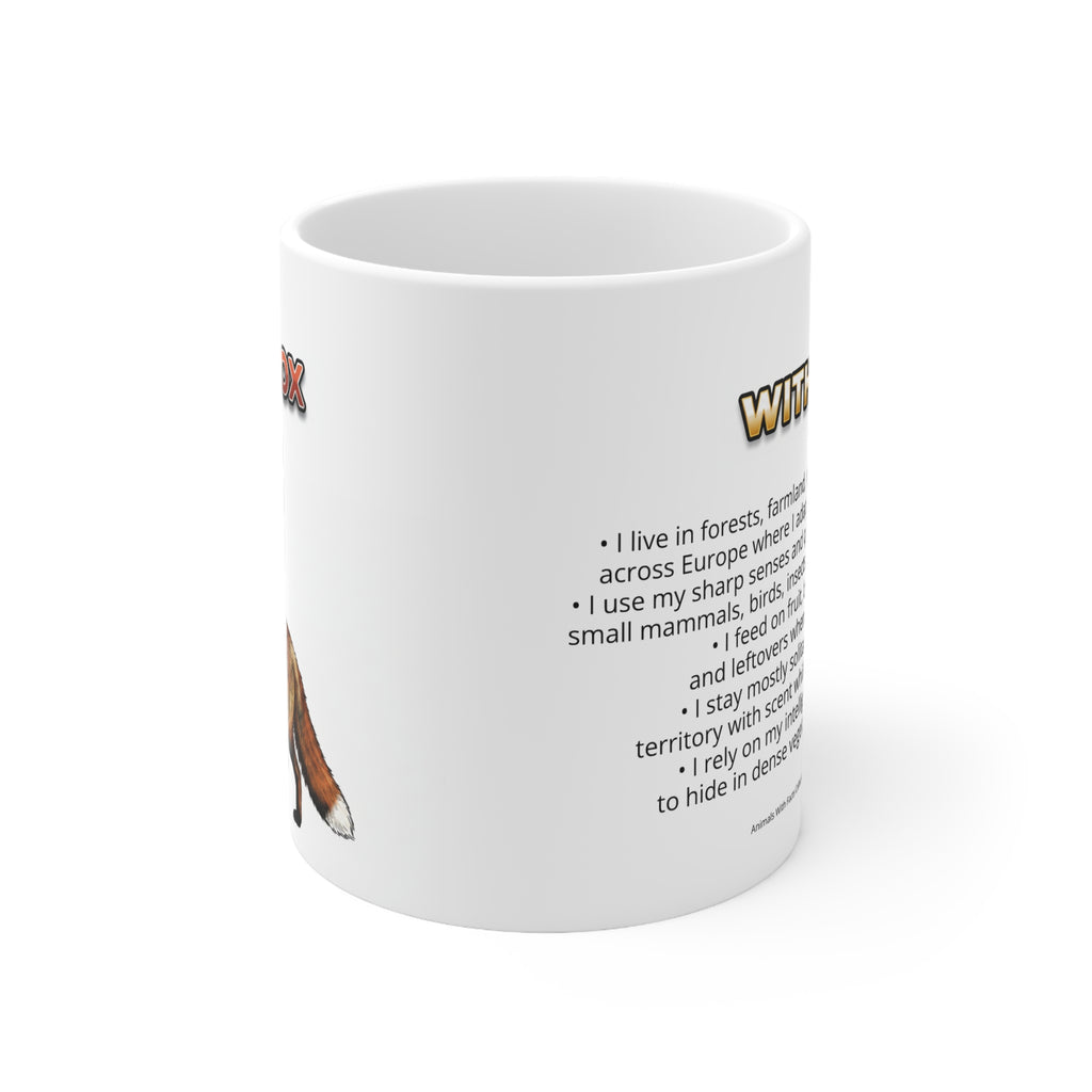 Red Fox Coffee Mug – 11oz Ceramic Mug for Animals With Facts Series 3 Gifts