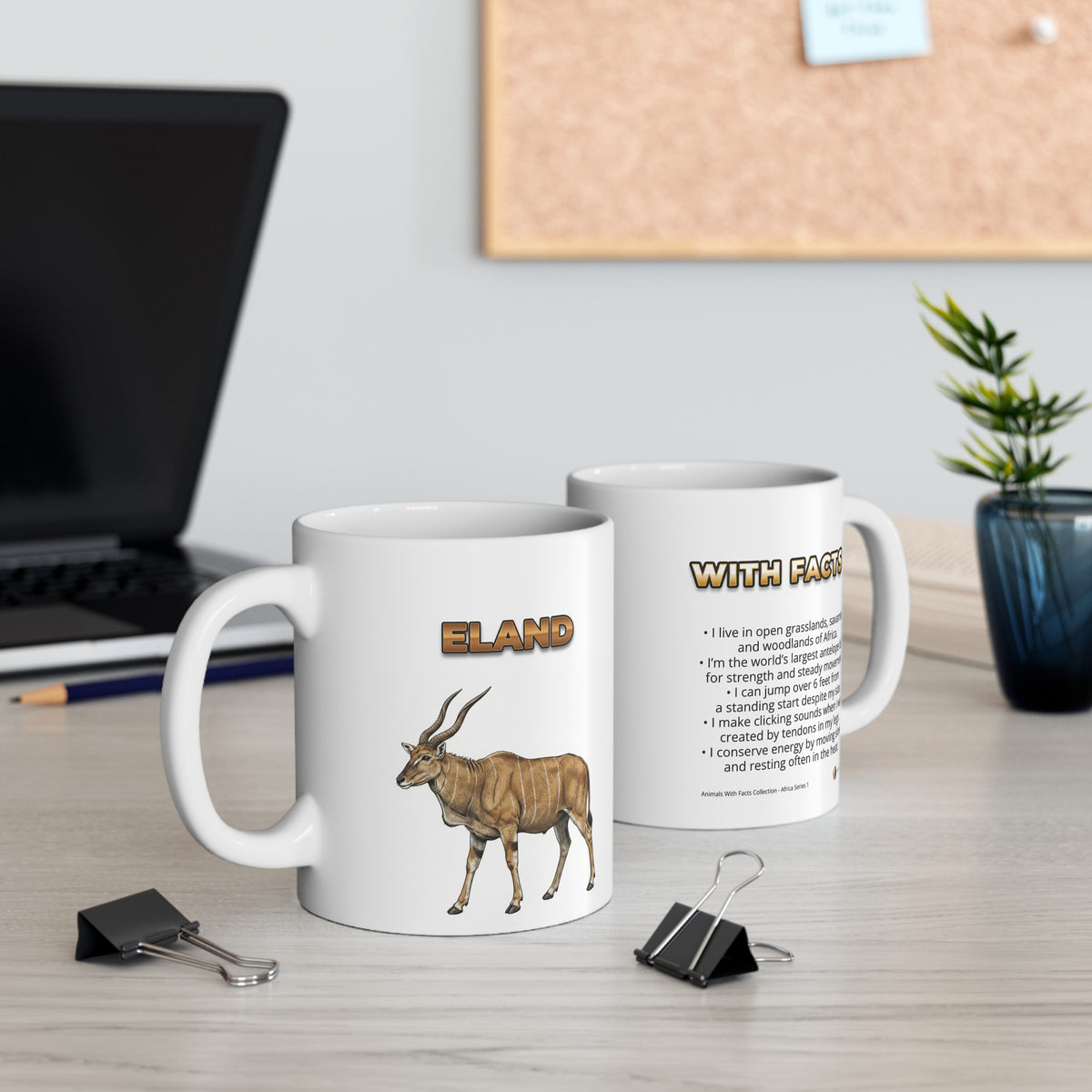 Eland Coffee Mug – 11oz Ceramic Mug for Animals With Facts Series 1 Gifts