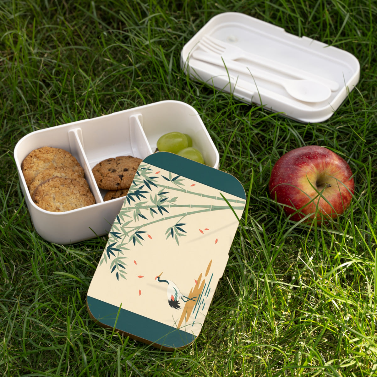 Japanese Crane & Bamboo Bento Lunch Box