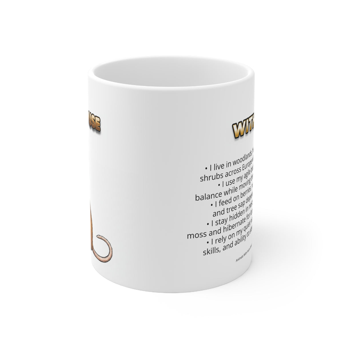 Dormouse Coffee Mug – 11oz Ceramic Mug for Animals With Facts Series 3 Gifts